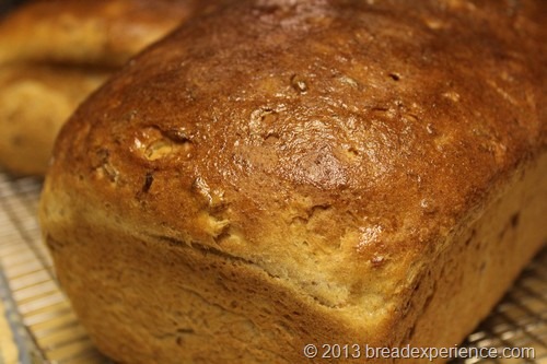 Sprouted Rye and Spelt Bread brushed with butter