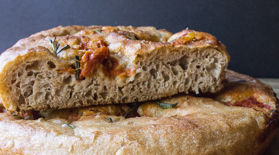 Pain à l’Ancienne Sprouted Spelt Focaccia with roasted tomatoes