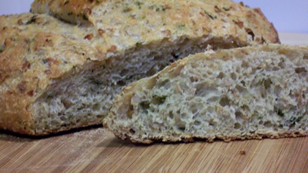 crumb shot of Tabbouleh Bread