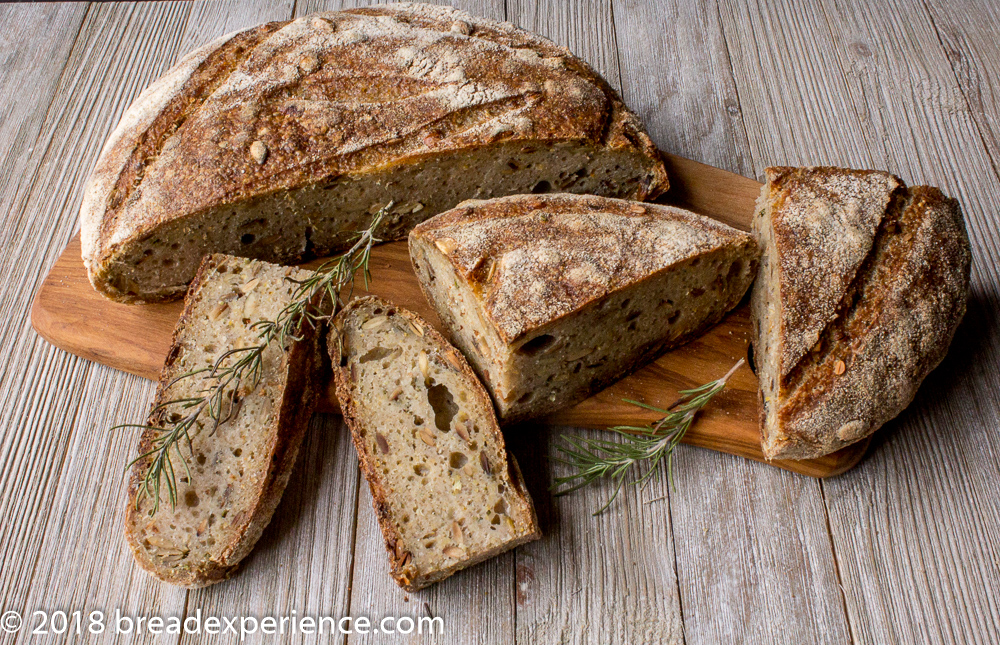 Tartine-Style Sourdough Rosemary Polenta Loaf