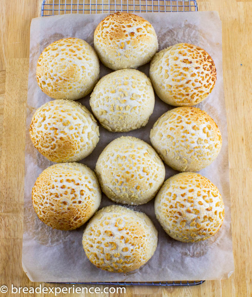 Dutch Crunch Bread Rolls on cooling rack