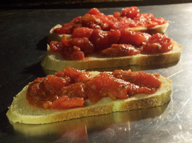 Italian Bread Recipes - Bruschetta made with Tuscan Bread