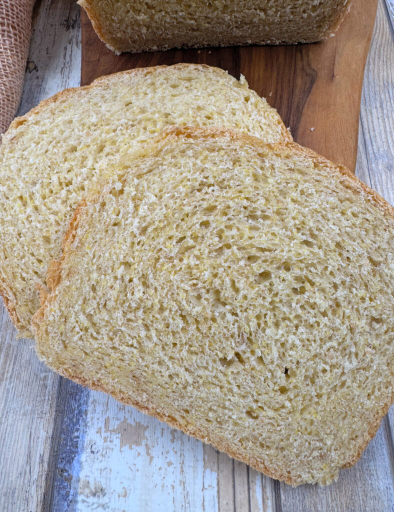 Yeasted Honey Cornbread Loaf with Spelt and a Cornmeal Soaker